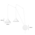 Lampa wisząca metalowa ABRAMO 2 WHITE