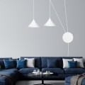 Lampa wisząca metalowa ABRAMO 2 WHITE