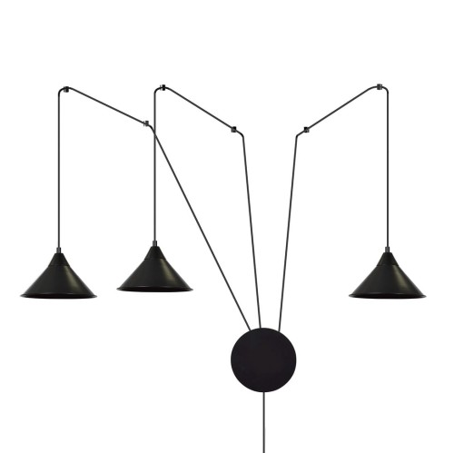 Lampa wisząca metalowa ABRAMO 3 BLACK