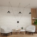 Lampa wisząca metalowa ABRAMO 3 BLACK
