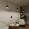 Lampa wisząca metalowa ABRAMO 3 BLACK