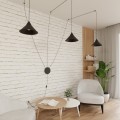 Lampa wisząca metalowa ABRAMO 3 BLACK