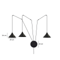 Lampa wisząca metalowa ABRAMO 3 BLACK