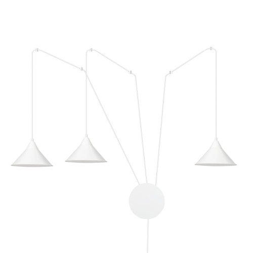 Lampa wisząca metalowa ABRAMO 3 WHITE