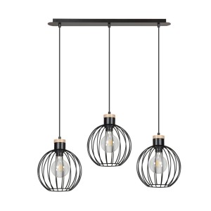 Lampa wisząca druciak BARBADO 3 BLACK