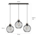 Lampa wisząca druciak BARBADO 3 BLACK
