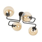 Lampa sufitowa BRENDI 4 BLACK/MIODOWY