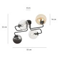 Lampa sufitowa BRENDI 4 BLACK/MIX 1