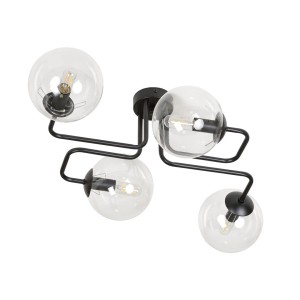 Lampa sufitowa BRENDI 4 BLACK/TRANSPARENT