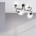 Lampa sufitowa BRENDI 4 BLACK/TRANSPARENT