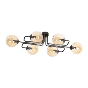 Lampa sufitowa BRENDI 6A BLACK/MIODOWY