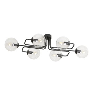 Lampa sufitowa BRENDI 6A BLACK/TRANSPARENT