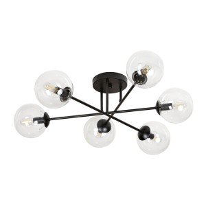 Lampa sufitowa BRENDI 6B BLACK/TRANSPARENT