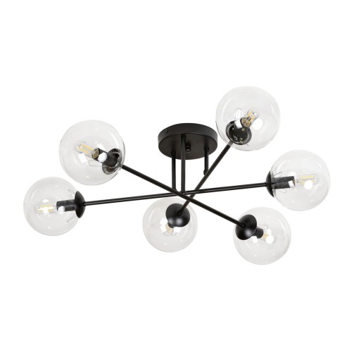 Lampa sufitowa BRENDI 6B BLACK/TRANSPARENT