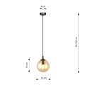 Lampa wisząca COSMO 1 BLACK/MIODOWY