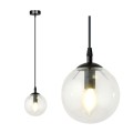 Lampa wisząca COSMO 1 BLACK/TRANSPARENT