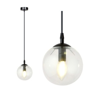 Lampa wisząca COSMO 1 BLACK/TRANSPARENT