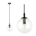 Lampa wisząca COSMO 1 BLACK/TRANSPARENT