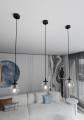 Lampa wisząca COSMO 1 BLACK/TRANSPARENT