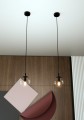 Lampa wisząca COSMO 1 BLACK/TRANSPARENT