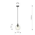Lampa wisząca COSMO 1 BLACK/TRANSPARENT