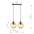 Lampa wisząca COSMO 2 BLACK/MIODOWY