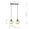 Lampa wisząca COSMO 2 BLACK/MIODOWY