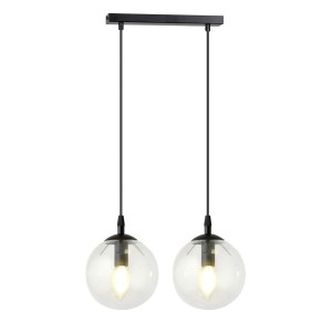 Lampa wisząca COSMO 2 BLACK/TRANSPARENT