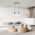Lampa wisząca COSMO 2 BLACK/TRANSPARENT