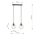 Lampa wisząca COSMO 2 BLACK/TRANSPARENT