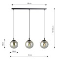 Lampa wisząca COSMO 3 BLACK/GRAFIT
