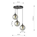 Lampa wisząca COSMO 3 PREMIUM BLACK/GRAFIT