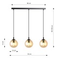 Lampa wisząca COSMO 3 BLACK/MIODOWY