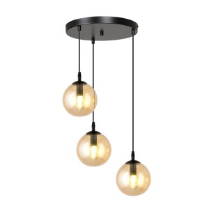 Lampa wisząca COSMO 3 PREMIUM BLACK/MIODOWY