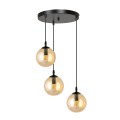 Lampa wisząca COSMO 3 PREMIUM BLACK/MIODOWY