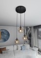 Lampa wisząca COSMO 3 PREMIUM BLACK/MIODOWY