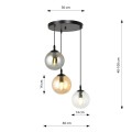 Lampa wisząca COSMO 3 PREMIUM BLACK/MIX