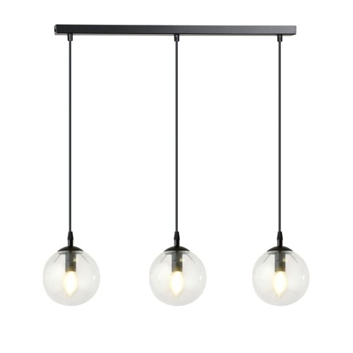 Lampa wisząca COSMO 3 BLACK/TRANSPARENT