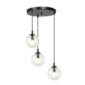 Lampa wisząca COSMO 3 PREMIUM BLACK/TRANSPARENT