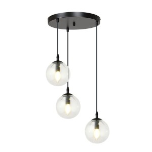 Lampa wisząca COSMO 3 PREMIUM BLACK/TRANSPARENT