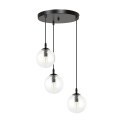 Lampa wisząca COSMO 3 PREMIUM BLACK/TRANSPARENT