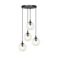 Lampa wisząca COSMO 4 PREMIUM BLACK/TRANSPARENT