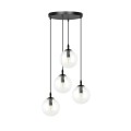 Lampa wisząca COSMO 4 PREMIUM BLACK/TRANSPARENT