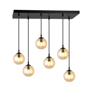 Lampa wisząca COSMO 6 BLACK/MIODOWY