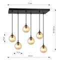 Lampa wisząca COSMO 6 BLACK/MIODOWY