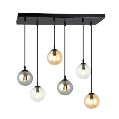 Lampa wisząca COSMO 6 BLACK/MIX1