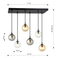 Lampa wisząca COSMO 6 BLACK/MIX1