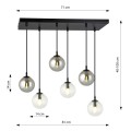 Lampa wisząca COSMO 6 BLACK/MIX2