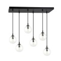 Lampa wisząca COSMO 6 BLACK/TRANSPARENT