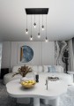 Lampa wisząca COSMO 6 BLACK/TRANSPARENT